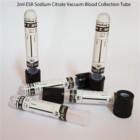 Plastic 3.8% Sodium Citrate (ESR) Vacuum Blood Collection Tube