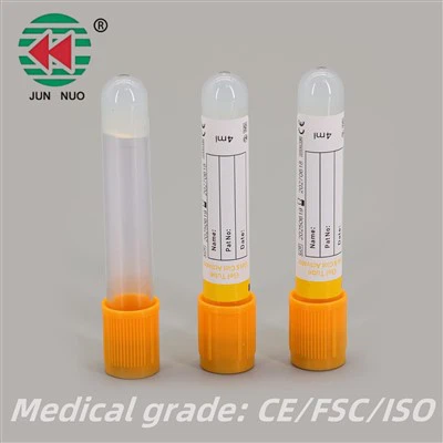 Medical Vacuum Gel-Clot Activator Tube PET/GLASS Material CE/ISO Certified